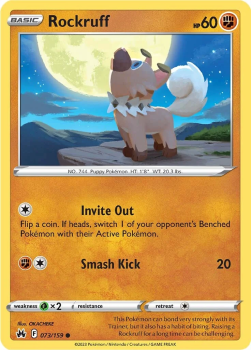 Rockruff single card from Pokemon TCG
