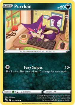 Purrloin single card from Pokemon TCG