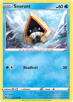 Snorunt single card from Pokemon TCG