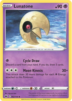Lunatone single card from Pokemon TCG