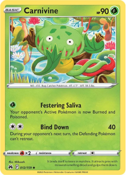 Carnivine single card from Pokemon TCG