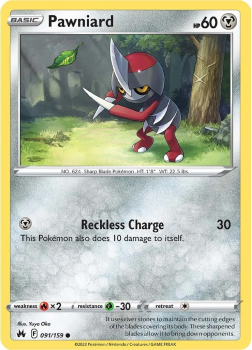 Pawniard single card from Pokemon TCG