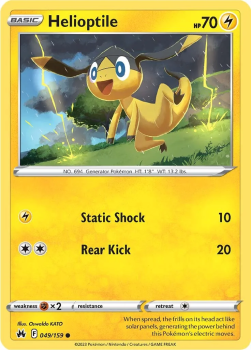Helioptile single card from Pokemon TCG