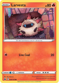 Larvesta single card from Pokemon TCG
