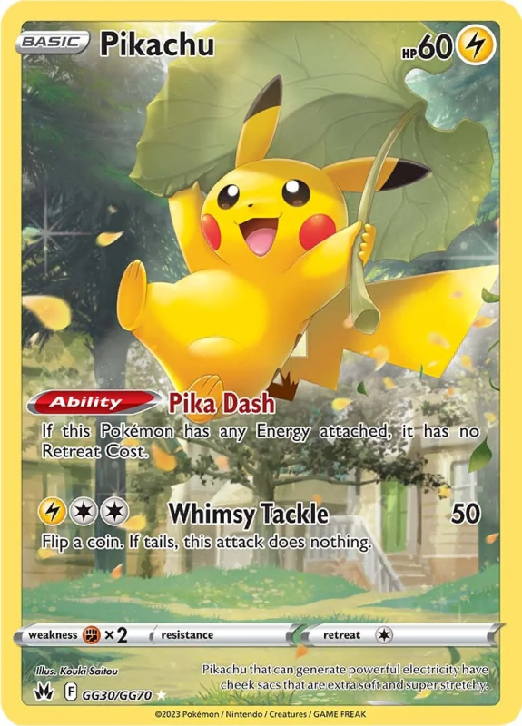 Pikachu SWORD AND SHIELD CROWN ZENITH GG30 GG70 Pokemon Single Card pikachu-sword-and-shield-crown-zenith-gg30-gg70-pokemon-single-card