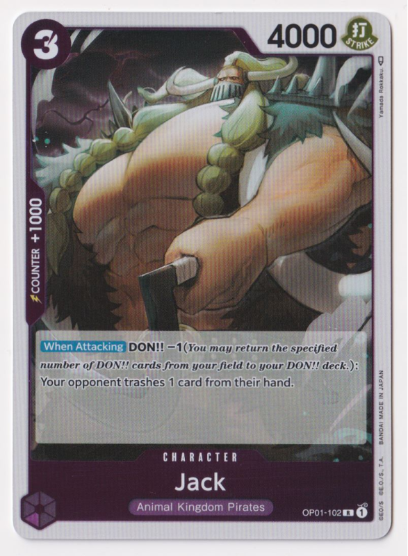 Jack : OP01-102 ROMANCE DAWN - One Piece Single Card Jack : OP01-102 ROMANCE DAWN - One Piece Single Card