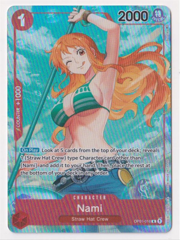 Nami (PARALLEL) : OP01-016 ROMANCE DAWN - One Piece Single Card Nami (PARALLEL) : OP01-016 ROMANCE DAWN - One Piece Single Card