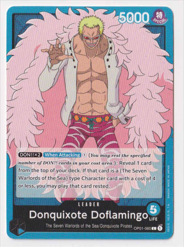 Donquixote Doflamingo : OP01-060 ROMANCE DAWN - One Piece Single Card Donquixote Doflamingo : OP01-060 ROMANCE DAWN - One Piece Single Card