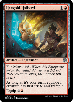 Hexgold Halberd (FOIL) : 136/271 Phyrexia: All Will Be One - Magic the Gathering Single Card