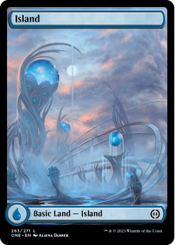 Island (PANORAMA) (FOIL) : 263/271 Phyrexia: All Will Be One - Magic the Gathering Single Card