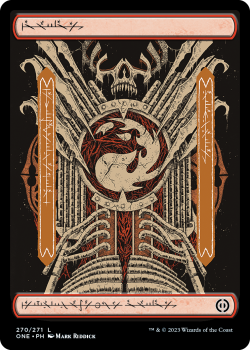 Mountain (PHYREXIAN) (FOIL) : 270/271 Phyrexia: All Will Be One - Magic the Gathering Single Card