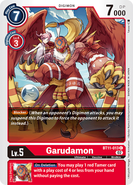 Garudamon : BT11-013 DIMENSIONAL PHASE - Digimon Card Game Single Card Garudamon : BT11-013 DIMENSIONAL PHASE - Digimon Card Game Single Card