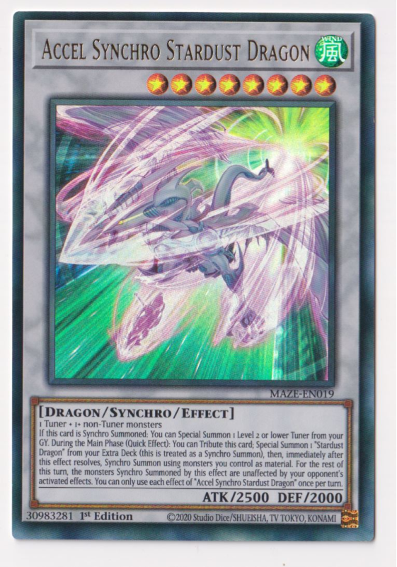 Accel Card Accel Synchro Stardust Dragon (Ultra Rare) : MAZE-EN019a - Yu-Gi-Oh ...