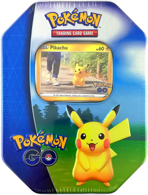 pokemon cards pikachu tin go promo card Pokmon TCG: Pokmon GO (Pikachu) Pikachu V Powers Tin Opening