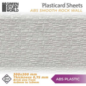 Green Stuff World ABS Plasticard - SMOOTH ROCK WALL Textured Sheet - A4