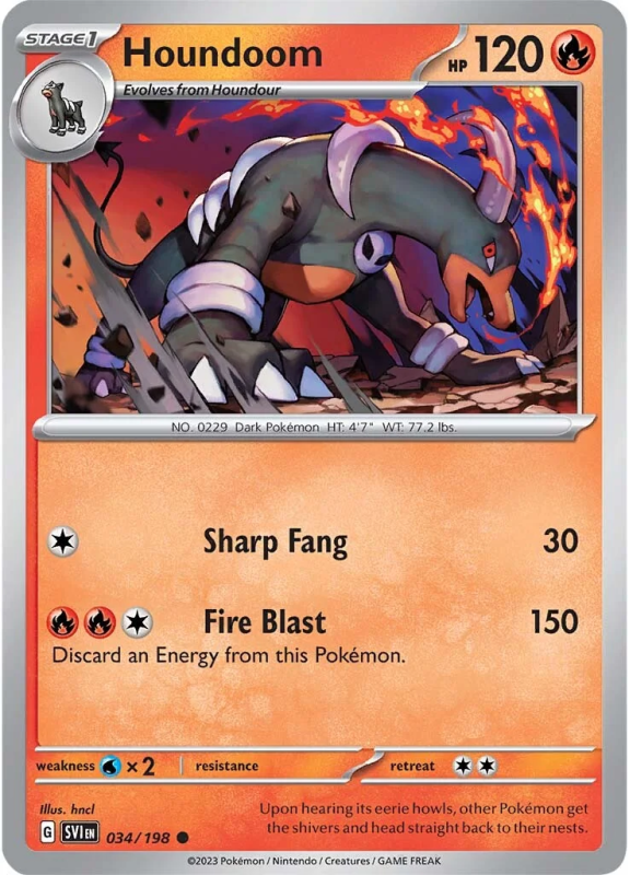 Houndoom : SCARLET AND VIOLET - BASE SET 34/198 - Pokemon Single Card Houndoom : SCARLET AND VIOLET - BASE SET 34/198 - Pokemon Single Card