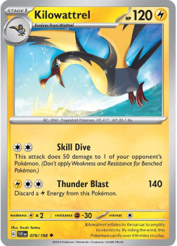 Kilowattrel single card from Pokemon