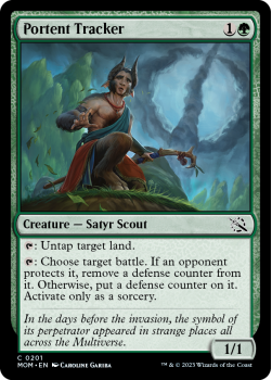 Portent Tracker single card from Magic the Gathering