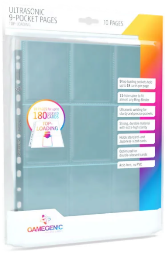 thumbnail: Gamegenic Ultrasonic 9-pocket Kaartenhoesjes - 50 Stuks - Transparant Zijdisplay