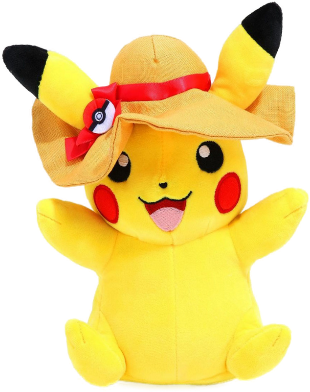 Pokemon 8 Inch Plush Pikachu with Summer Hat Toy