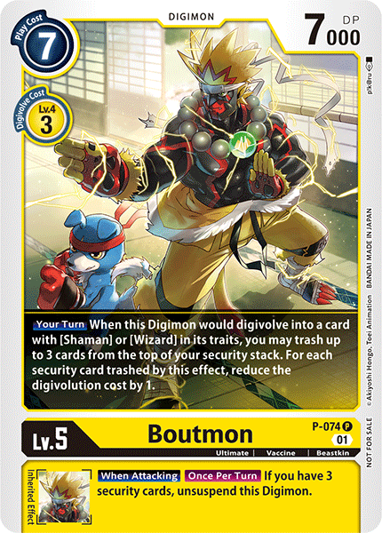 Boutmon (FOIL) : Promotion card - P074 - Digimon Card Game Single Card Boutmon (FOIL) : Promotion card - P074 - Digimon Card Game Single Card