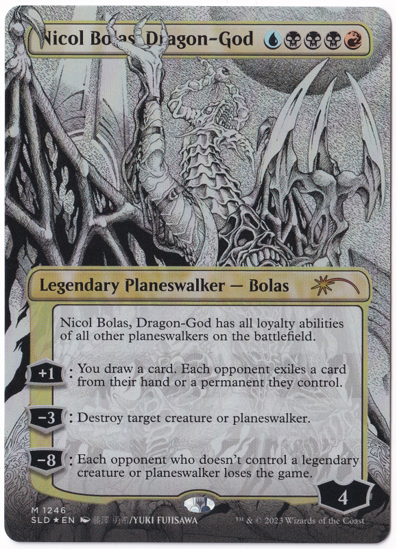 Nicol Bolas Dragon God FOIL 1246 SECRET LAIR DROP MORE BORDERLESS nicol-bolas-dragon-god-foil-1246-secret-lair-drop-more-borderless