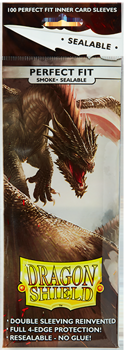 Dragon Shield (Standard size) (100) Perfect Fit Sleeves - Smoke SEALABLE