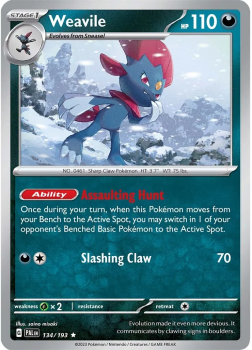 Weavile single card from POKEMON TCG