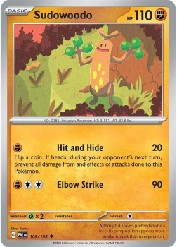 Sudowoodo single card from POKEMON TCG