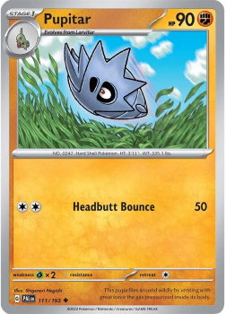 Pupitar single card from POKEMON TCG