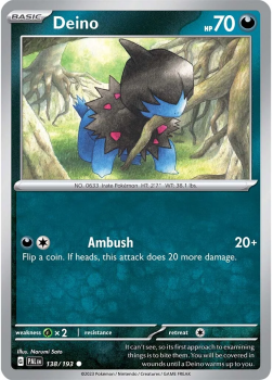 Deino single card from POKEMON TCG