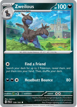 Zweilous single card from POKEMON TCG