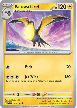 Kilowattrel single card from POKEMON TCG