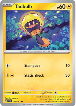 Tadbulb single card from POKEMON TCG