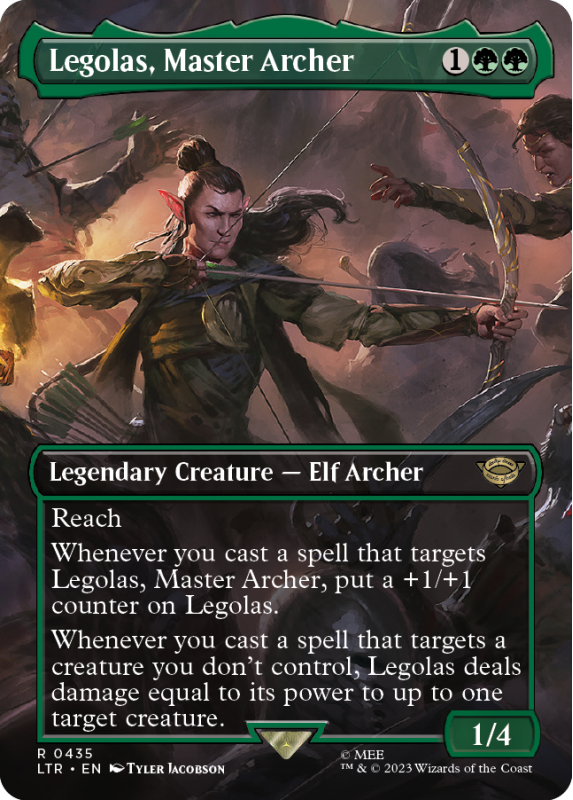 Legolas, Master Archer (BORDERLESS)(FOIL) : 0435 LORD OF THE RINGS: TALES OF MIDDLE-EARTH - Magic the Gathering Single Card Legolas, Master Archer (BORDERLESS)(FOIL) : 0435 LORD OF THE RINGS: TALES OF MIDDLE-EARTH - Magic the Gathering Single Card