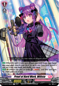 Proof of Hard Work, Wilista (C) single card from Cardfight!! Vanguard