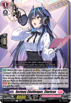 Serious Challenger, Clarissa (C) single card from Cardfight!! Vanguard