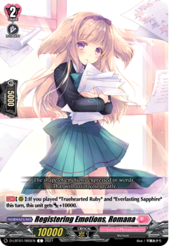 Registering Emotions, Romana (C) single card from Cardfight!! Vanguard