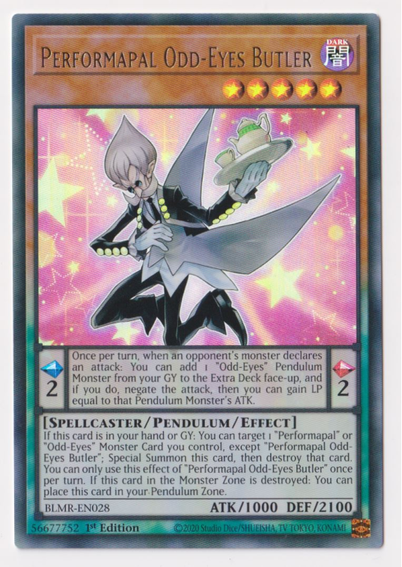 Performapal Odd-Eyes Butler (Ultra Rare) : BLMR-EN028 - Yu-Gi-Oh! Single Card Performapal Odd-Eyes Butler (Ultra Rare) : BLMR-EN028 - Yu-Gi-Oh! Single Card