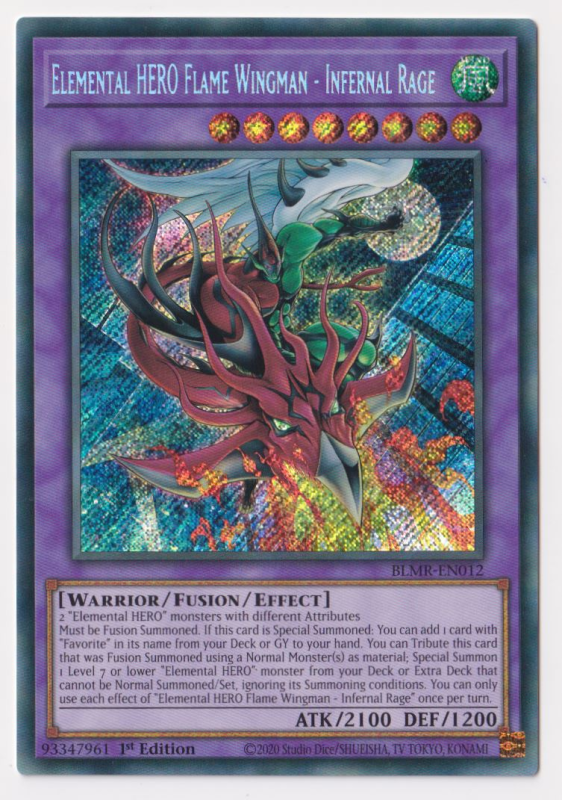 Elemental HERO Flame Wingman - Infernal Rage (Secret Rare) : BLMR-EN012 ...