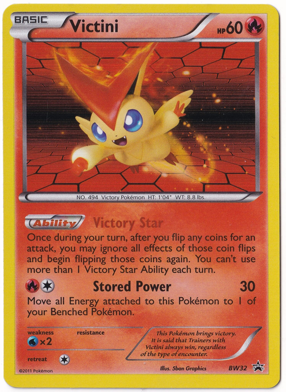 Pokemon Single Promotional Card - Victini Holo BW32 | Chaos Cards Pokemon Single Promotional Card - Victini Holo BW32 | Chaos Cards