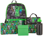 Minecraft Creeper Zombie Wither Kids 5 Piece Backpack Set