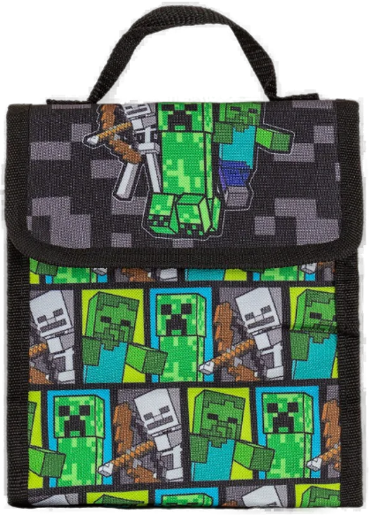 Minecraft Creeper Zombie Wither Kids 5 Piece Backpack Set