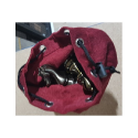 CNChess Drawstring Chess Pieces bag - Locking Grasp - Dark Red - Image 2