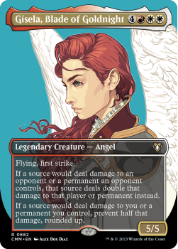 Gisela, Blade of Goldnight (BORDERLESS PROFILE) single card from Magic the Gathering