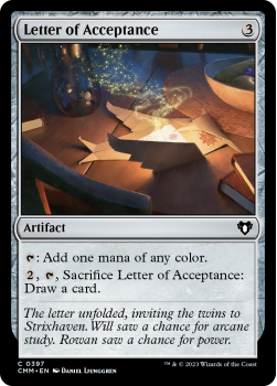 Letter of Acceptance single card from Magic the Gathering