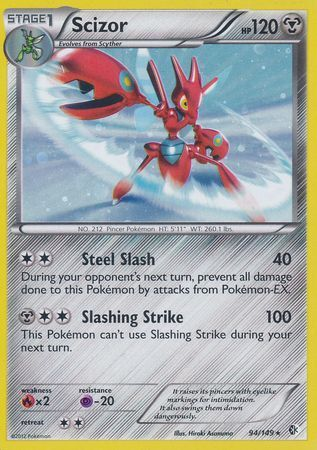 Pokemon Single Card B&W - BOUNDARIES CROSSED - 094/149 : Scizor | Chaos Cards Pokemon Single Card B&W - BOUNDARIES CROSSED - 094/149 : Scizor | Chaos Cards