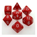 Chessex - Polyhedral 7 Dice Set - Red w/White