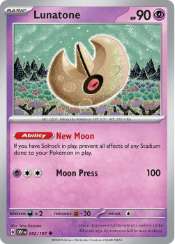 Lunatone single card from Pokemon