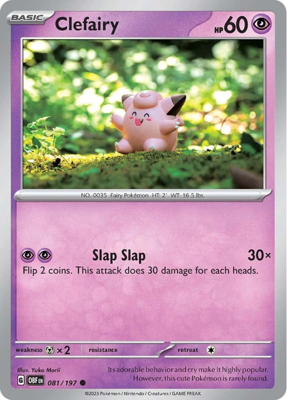 Clefairy (REVERSE HOLO) : SCARLET AND VIOLET - OBSIDIAN FLAMES 81/197 - Pokemon Single Card Clefairy (REVERSE HOLO) : SCARLET AND VIOLET - OBSIDIAN FLAMES 81/197 - Pokemon Single Card
